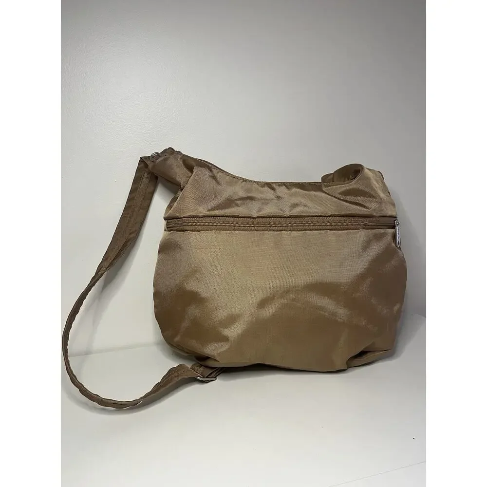 TRAVELON Anti-Theft Classic Crossbody Bucket Bag Tan Slash Proof RFID Locking